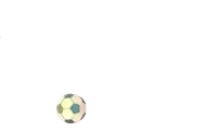 a cartoon girl in a green dress is running towards a soccer ball