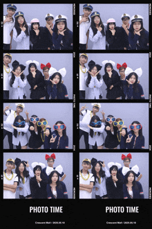 a group of people posing for a photo with the words photo time on the bottom right