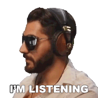 I'M Listening Rudy Ayoub Sticker - I'M Listening Rudy Ayoub I'M All Ears Stickers