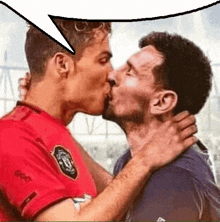 Messi Ronaldo GIF - Messi Ronaldo Kiss GIFs