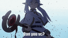 a cartoon character is holding a cane and says `` can you vc '' .