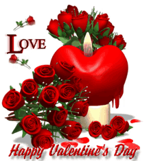 Happy Valentines Day Roses GIF - Happy Valentines Day Roses Candle GIFs