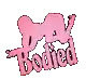 a pink logo with a silhouette of a woman and the word boibot