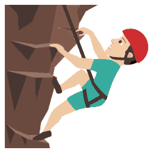 man climbing joypixels rock climber climber helmet
