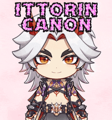 a cartoon character with the name ittorin canon written above him