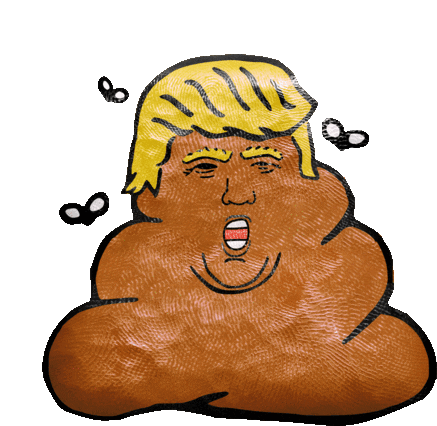 Trump Poop Sticker - Trump Poop Flies Stickers