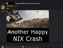 a screenshot of a video that says another happy nix crash on it