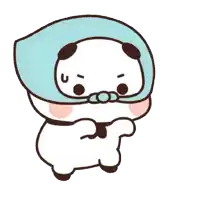 a cartoon drawing of a panda wearing a blue cape