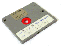 a canon video floppy disk with a label that says video floppy disk vf-50