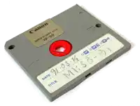 a canon video floppy disk with a label that says video floppy disk vf-50