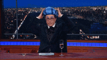 Cheers GIF - Crazy Hair Stephen Colbert Cheers GIFs