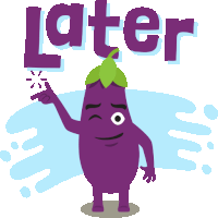 Later Eggplant Life Sticker - Later Eggplant Life Joypixels Stickers