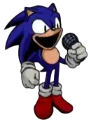 sonic the hedgehog is singing into a microphone .