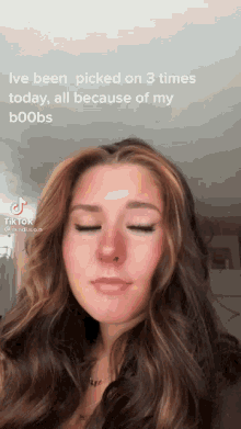 a tiktok video of a woman says i 've been picked on 3 times today all because of my boos