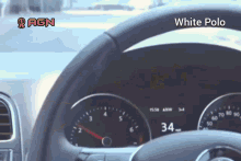 White Polo Driving GIF