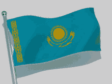kazakhstan flag flag waver