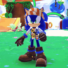 sonic the hedgehog is wearing a pirate costume and a bandana