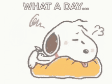 Snoopy Tired GIF - Snoopy Tired What A Day GIFs