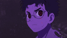 a cartoon character with purple hair and red eyes says " i thought i told you "