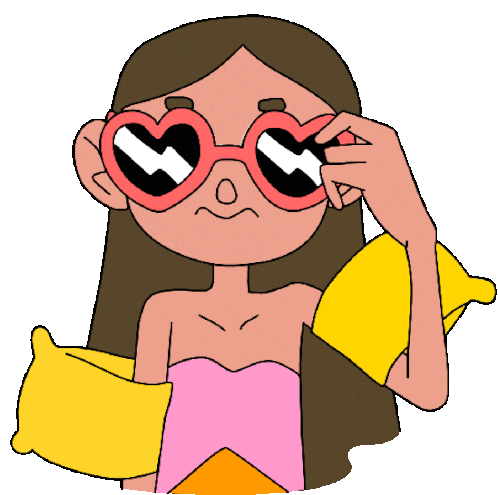 Sad Girl With Sunburned Face Sticker - Mariby The Sea Sunburn Heart Glasses Stickers