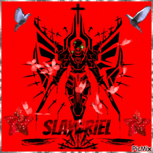 a picture of a robot with the name slavriel on the bottom