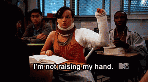 IM Not Raising My Hand GIF - Im Not Raising My Hand Cast Raise - Discover   Share GIFs