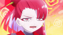 a cartoon character with red hair and white face
