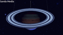 a drawing of saturn with the words sanda media above it