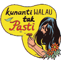 Woman With Flowers Saying I'Ll Wait For You Forever Sticker - Moms Prayerson The Road Kunanti Walau Tak Pasti Sad Stickers