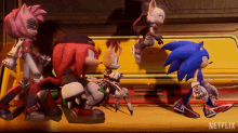 walking amy rose rouge knuckles sonic the hedgehog