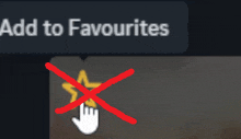 an add to favourites button is crossed out with a red x