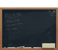 a blackboard with facts written on it and a red heart