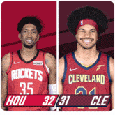 Houston Rockets (32) Vs. Cleveland Cavaliers (31) First-second Period Break GIF - Nba Basketball Nba 2021 GIFs