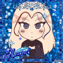 a picture of a girl with the name angel written in blue