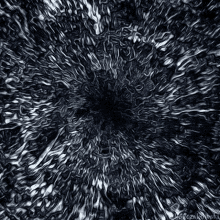 a black and white painting of a circular pattern with the name gaczak on the bottom right corner