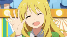 miki hoshii idolmaster anime smile waving