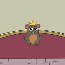 a cartoon of a mouse wearing a crown and sunglasses