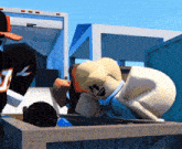 a cartoon character with a smiley face and the letter s on his chest