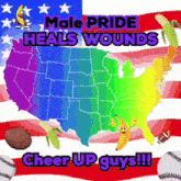 a poster that says male pride heals wounds on it