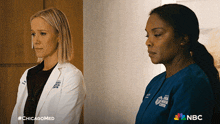 two female doctors standing next to each other with the hashtag #chicagomed on the bottom left