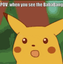 a cartoon pikachu with a surprised look on its face