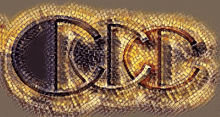 a mosaic of the word ccc in gold letters