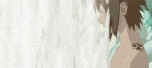 a man with a tattoo on his neck is taking a shower