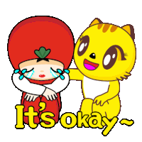 Yellow Cat Tomato Costume Sticker - Yellow Cat Tomato Costume Friends Stickers