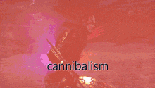 the word cannibalism that is on a video game