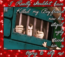 a poster that says i really should n't have killed my boy friend