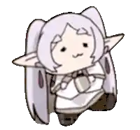 a cartoon drawing of a girl with long ears and a bow tie .