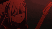 a girl is holding a guitar that says banez on the neck