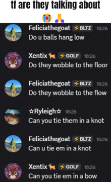 a screenshot of a tf are they talking about app