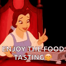 belle eating food tasting beauty and the beast